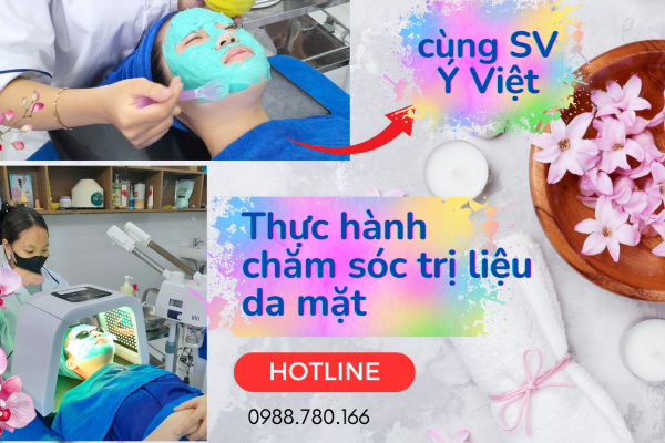 Thực hành chăm sóc trị liệu da mặt cùng sinh viên Ý Việt